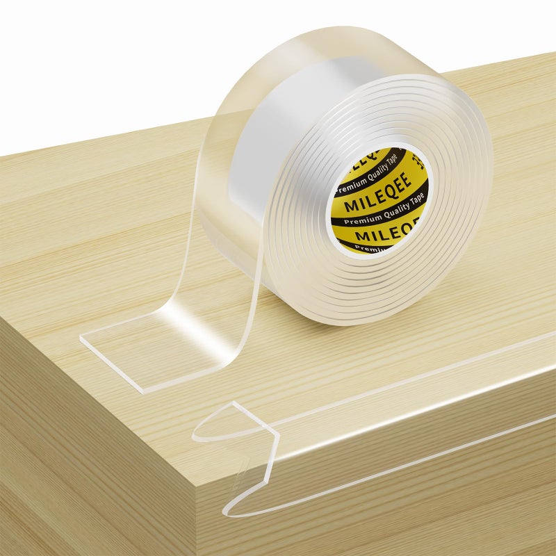 MILEQEE Clear Edge Protector Strip, 1.57in x 6.56FT, Sharp Edge Wrap Cover Tape, Self Adhesive Protective Bumper Guards for Cabinet Door Desk Glass Table Bed Furniture, Kitchen Countertop - Image 1